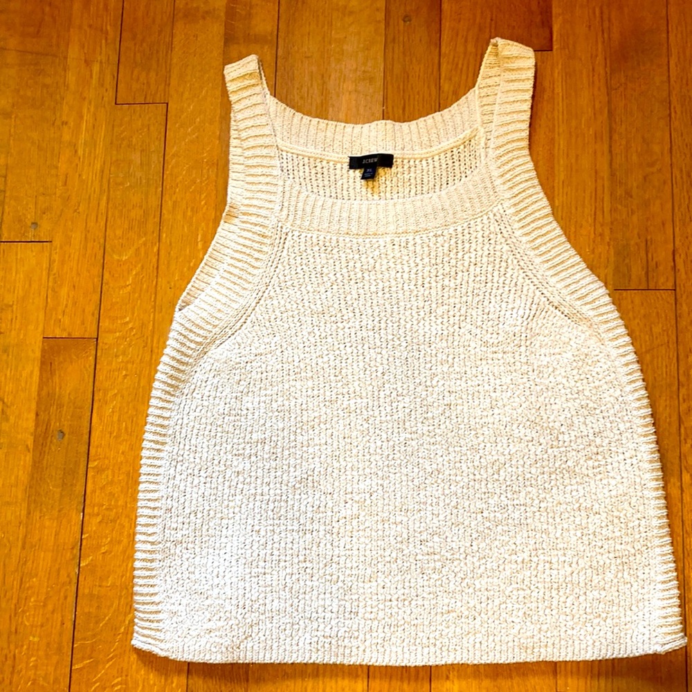 J crew knit tank top in off white😎